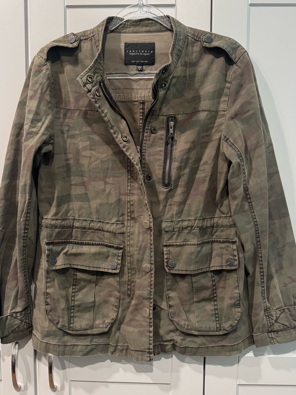 Sanctuary Olive Camo Utility Field Jacket